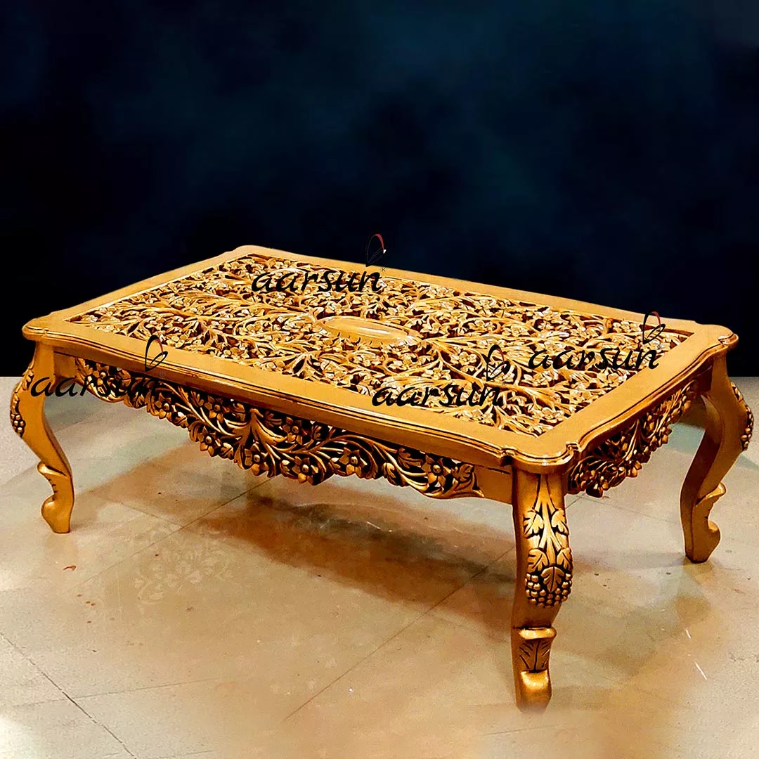 Handmade Coffee Table in Gold Finish-A