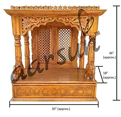 Wooden Pooja Mandir for Home & Office TEAKTMP-021N-A