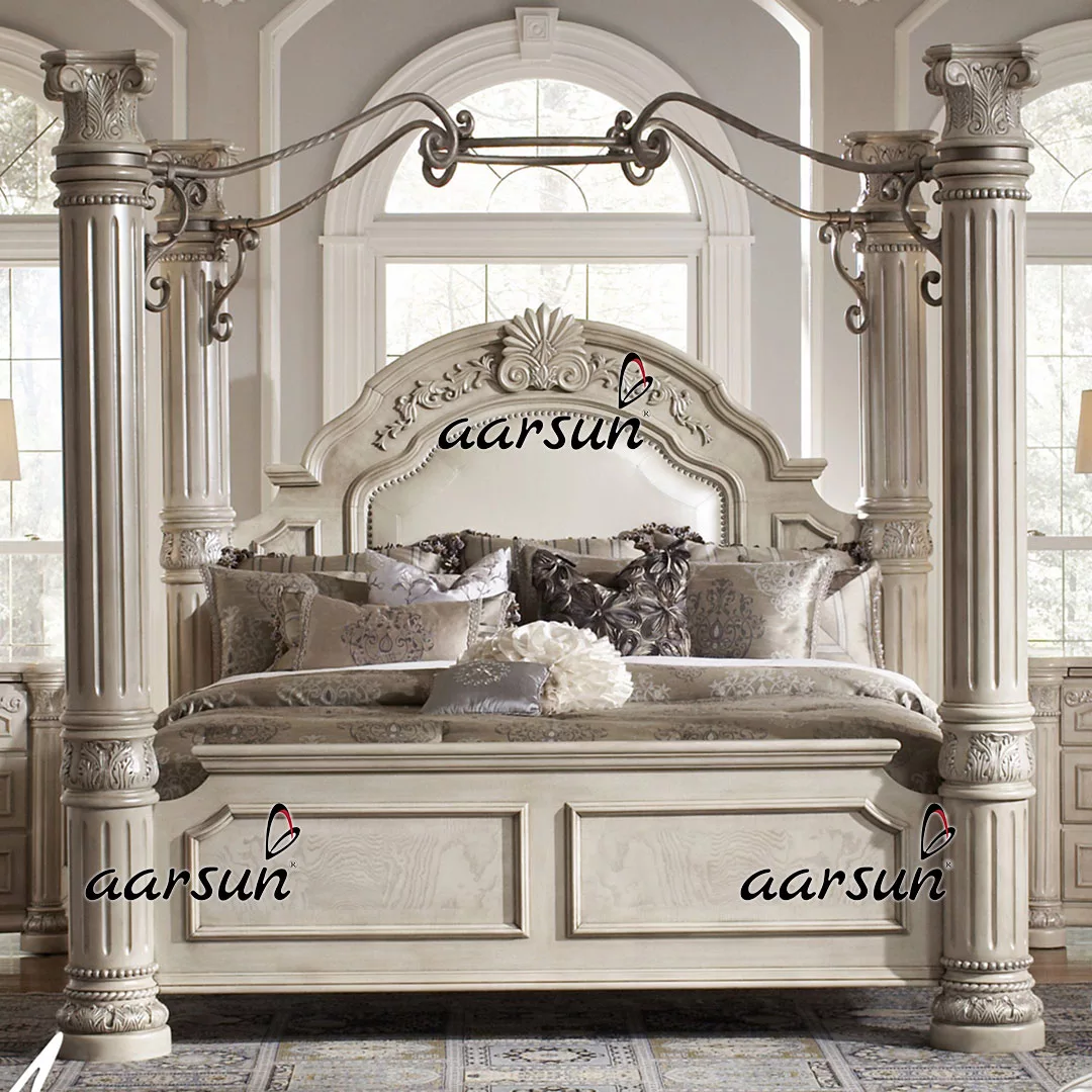 4 Poster Bed Cot Solid Wood UH-BED-0060