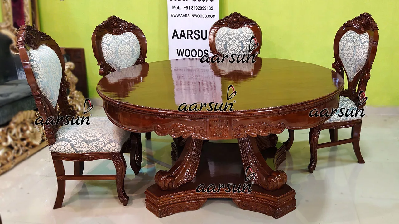 Classic Round Dining with 6 Chairs & Round Top Table UH-YT-509-A