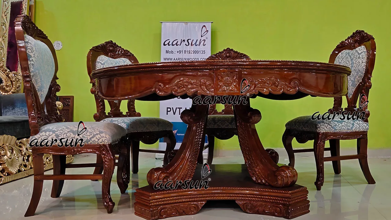 Classic Round Dining with 6 Chairs & Round Top Table UH-YT-509-B