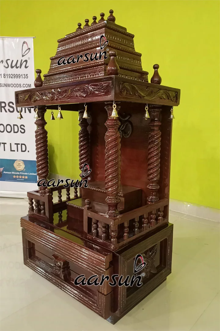 Handcrafted Bell Temple in Teak Wood UH-MNDR-0011-A