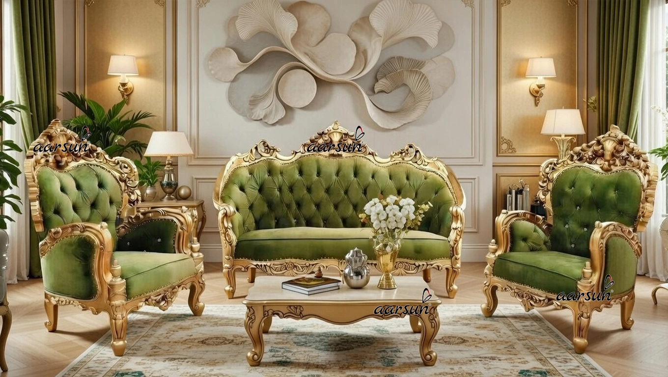 Royal Gold Italian Style Sofa Set 5 Seater YT-508​