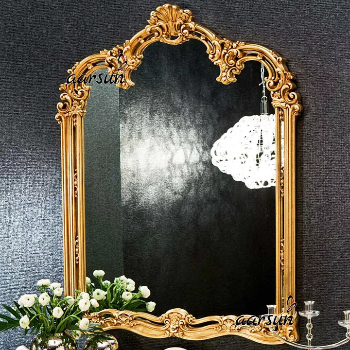 Wood Mirror Frame Gold Finish top designs