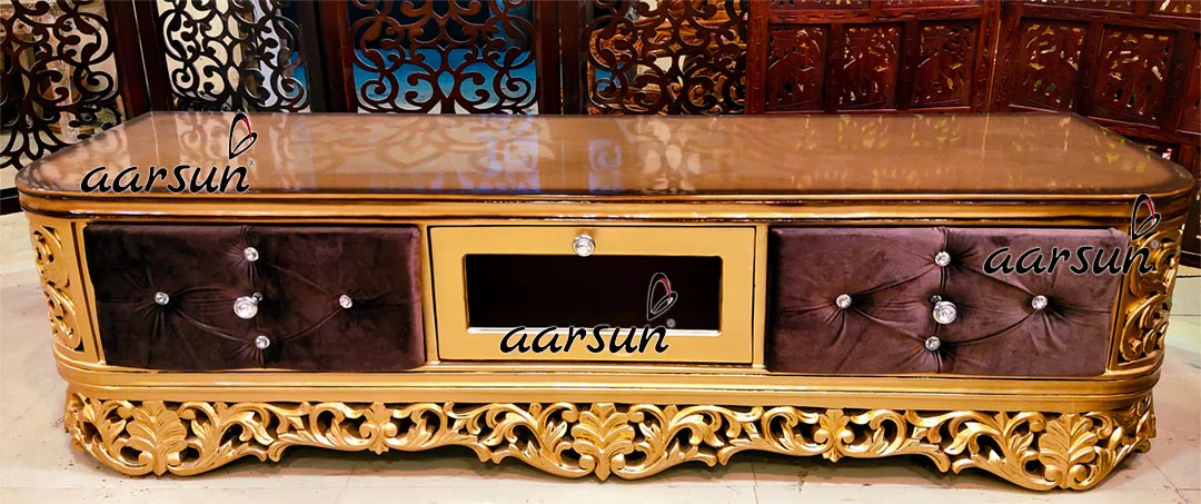 Gold Finish TV unit for hall YT-517A-b