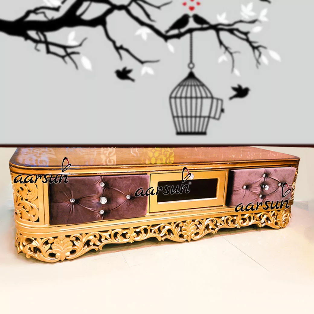 Gold Finish TV unit for hall UH-YT-517A