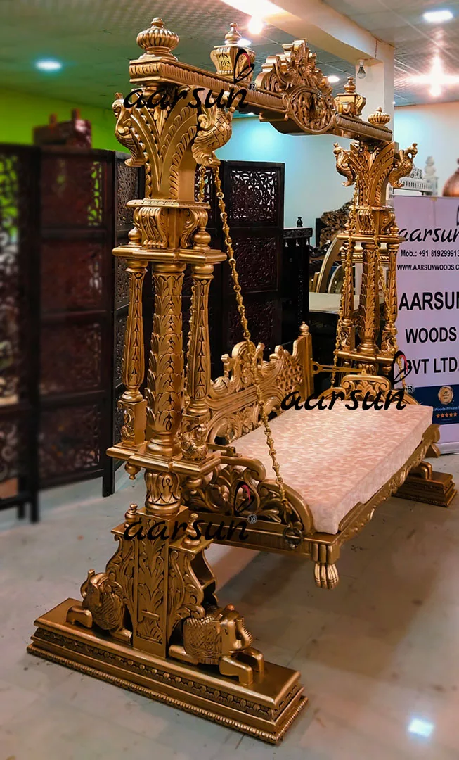 Aarsun Antique Gold Painted Handcrafted Jhula UH-YT-529-B