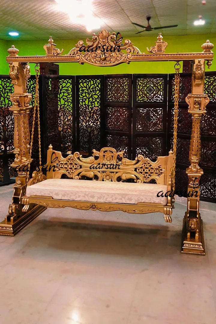 Aarsun Antique Gold Painted Handcrafted Jhula UH-YT-529-C