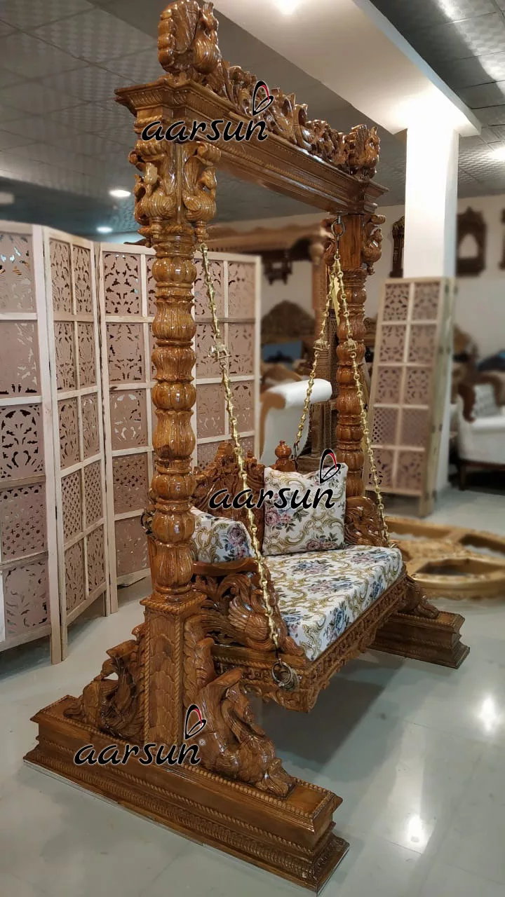 Aarsun Finely Carved Peacock Jhula Oonjal UH-YT-222-A