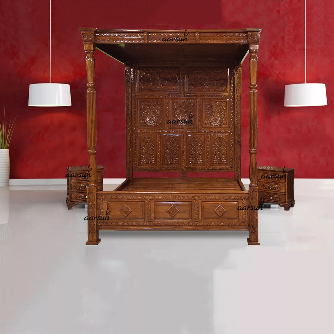 Classic Indian Poster Bed Canopy Bed