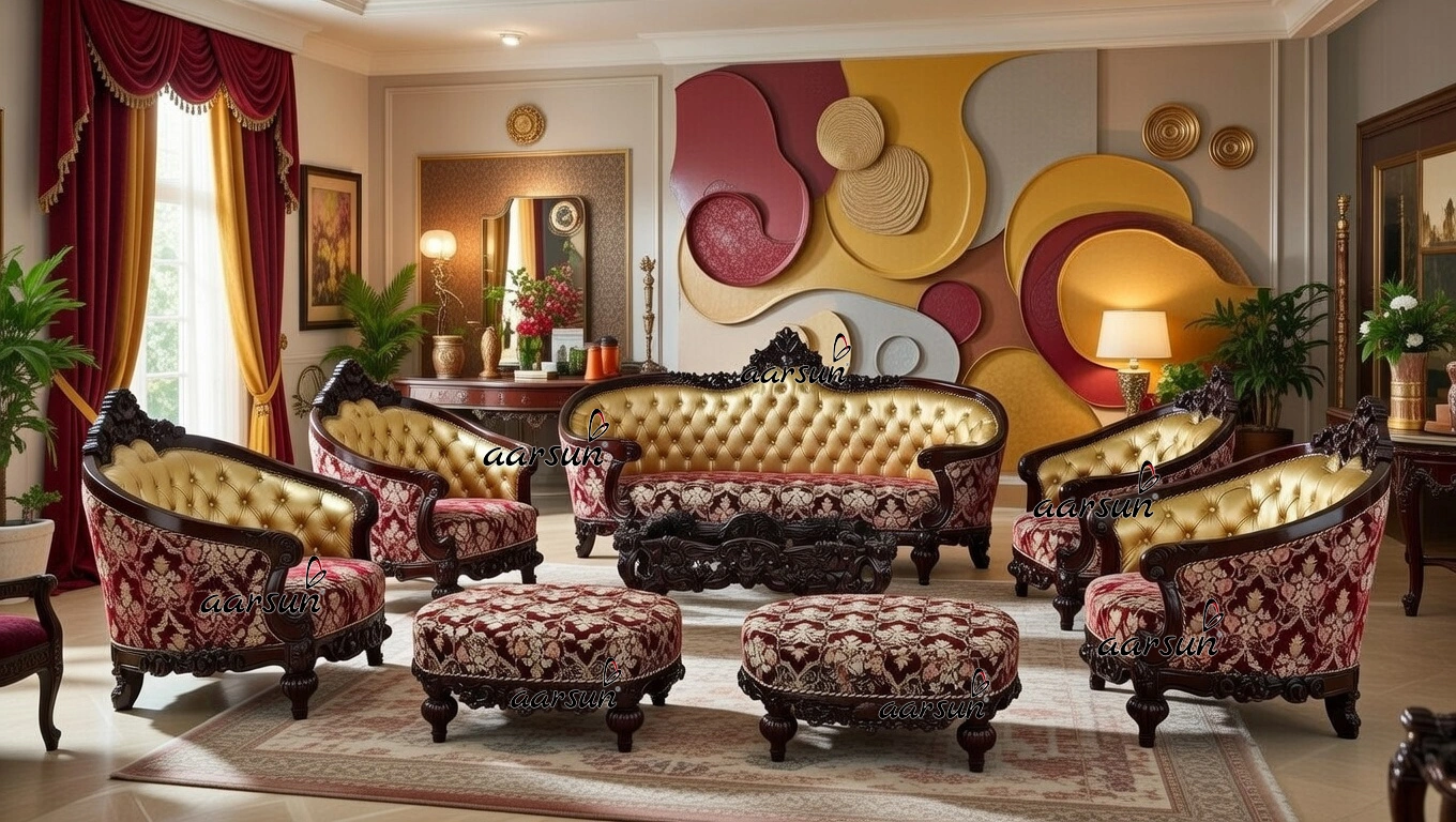 Exemplary State-of-the-Art Living Room Set Curved Couch Set