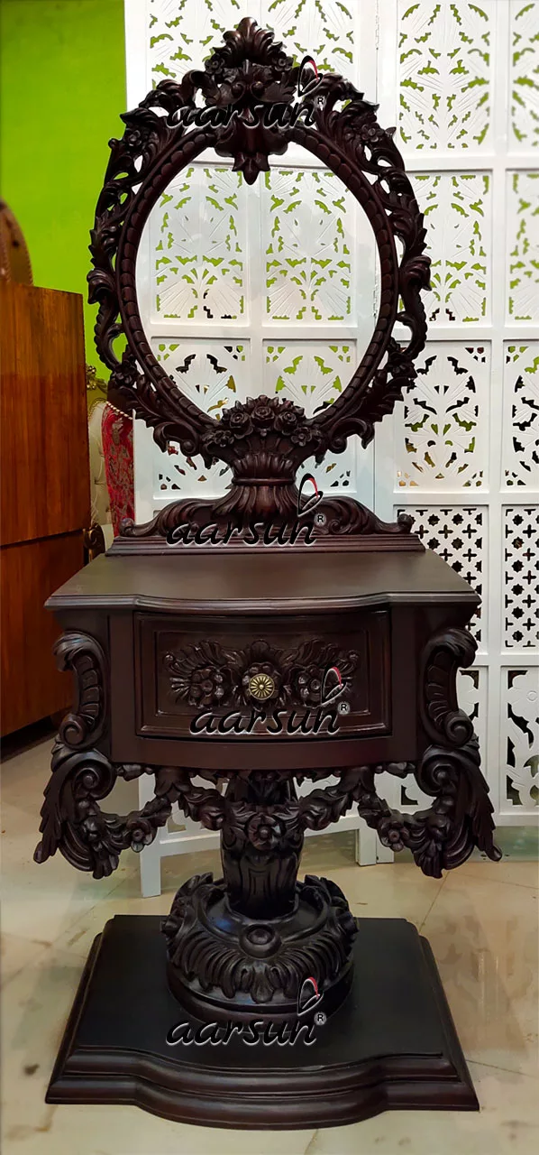 Super Luxurious Round Bed with Large Side Consoles Matte Finish UH-YT-544-B