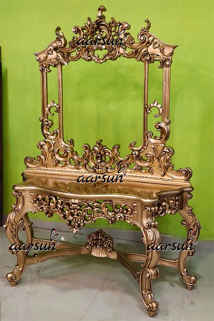 Antique Gold Console with Mirror Frame YT-558-B