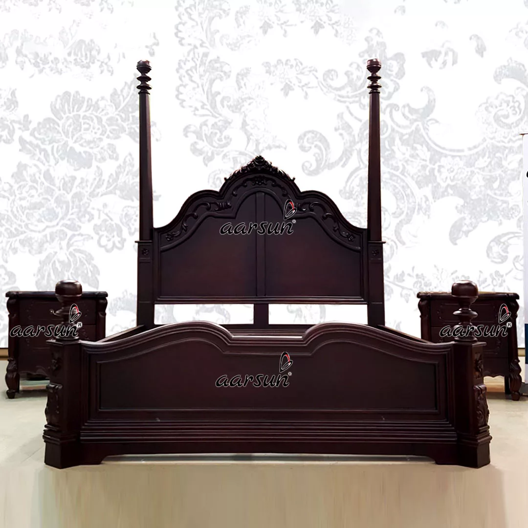 Classic Poster Bed with Side Tables