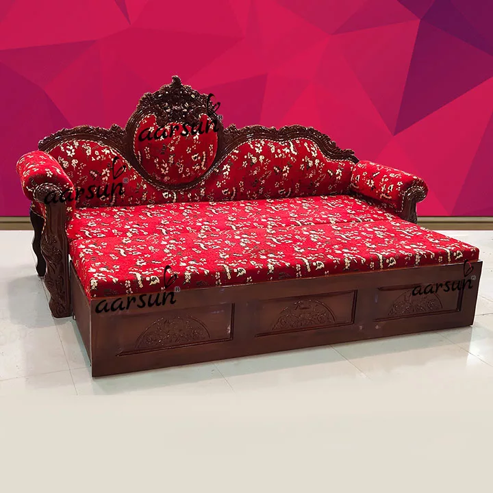 Innovative Convertible Sofa Bed in Teak Wood