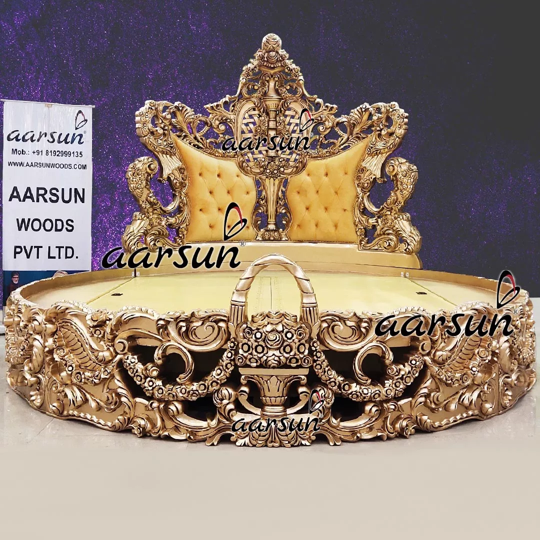 Ultra Luxurious Wooden Round Bed