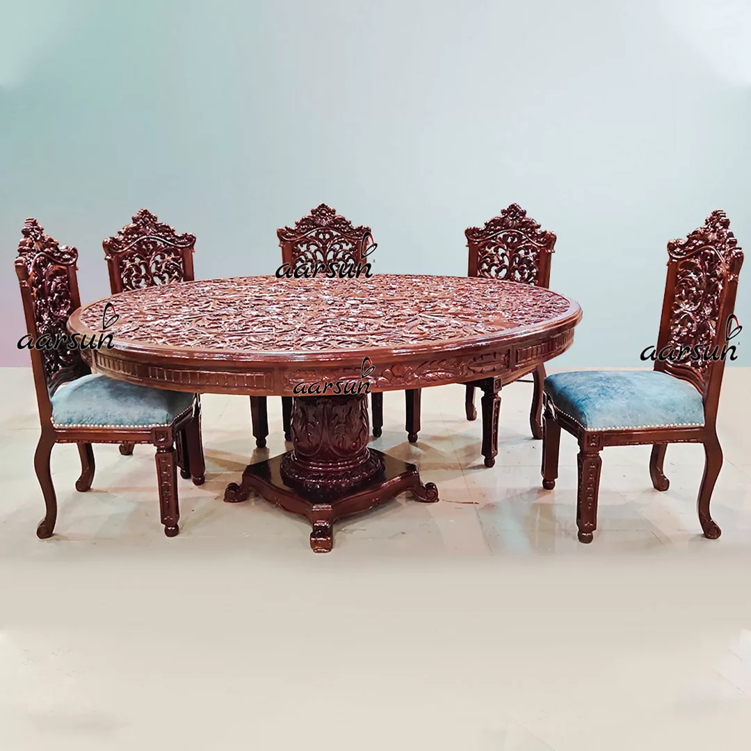 Carved Round Dining Set UH-YT-589