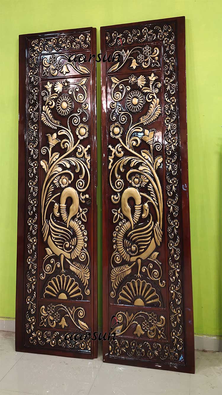 Designer Door Peacock Design in Gold