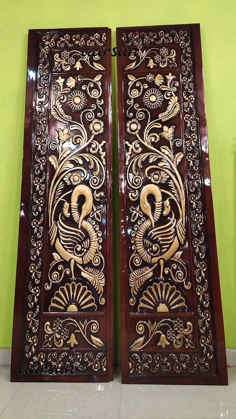 Designer Door Peacock Design in Gold