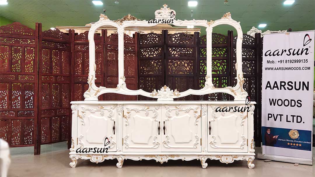 Exclusive Italian Style Luxurious Dresser with Mirror Frame
