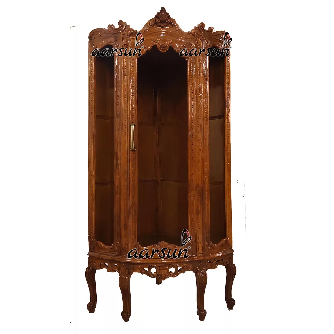Modern Kitchen Crockery Cabinet in Teak Finish