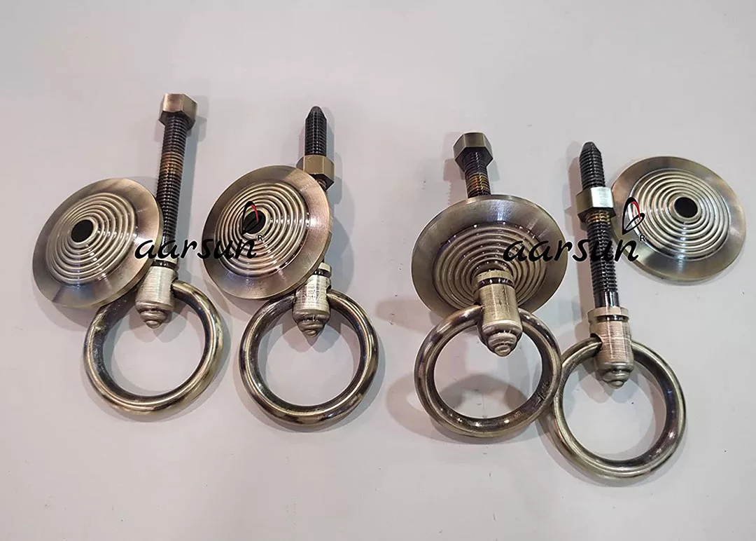 Antique Gold Brass Jhula Chain Ring Hooks