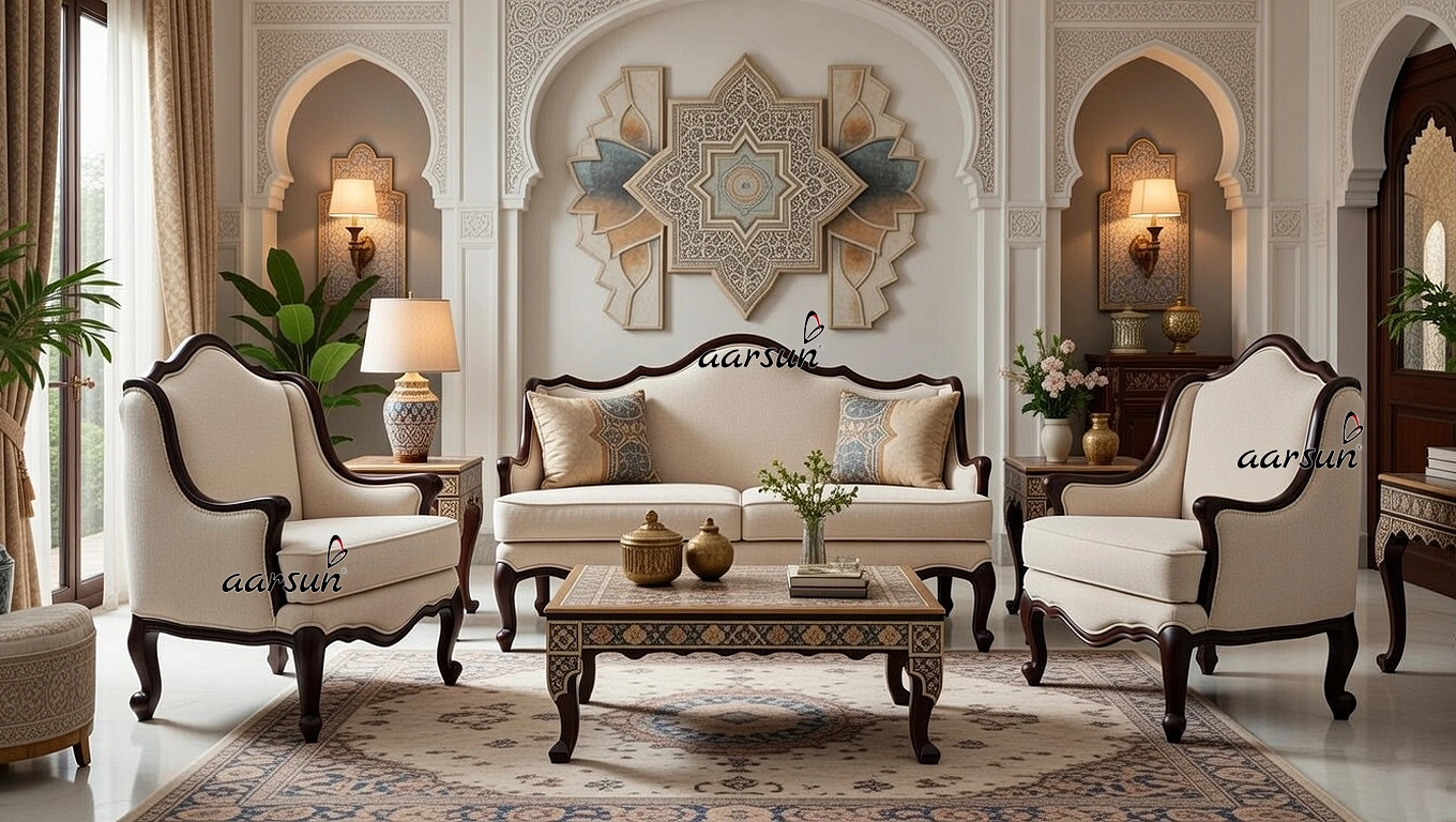 Designer 6 Seater Sofa Set in Solid Teak Wood YT-612