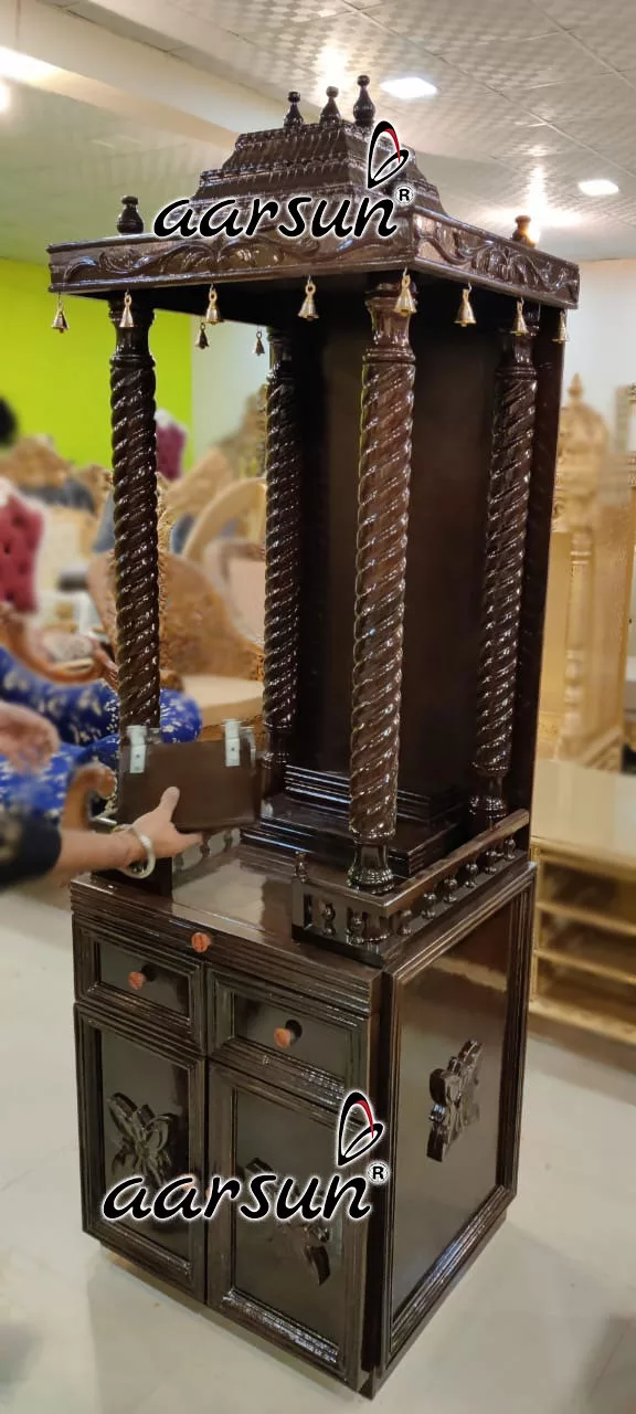 Solid Wood Designer Handcrafted Pooja Mandir