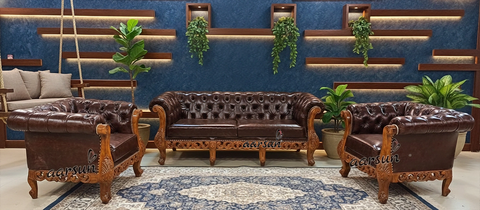 Classic Chesterfield Sofa Set in Leatherette YT-502