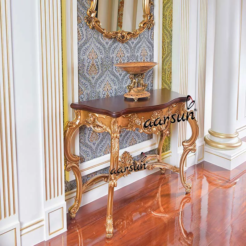 Traditional wooden console table for living room