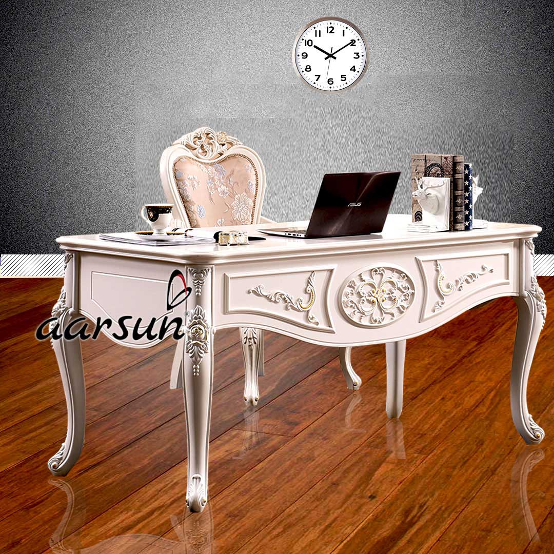 Royal Office Table Design in Solid Wood