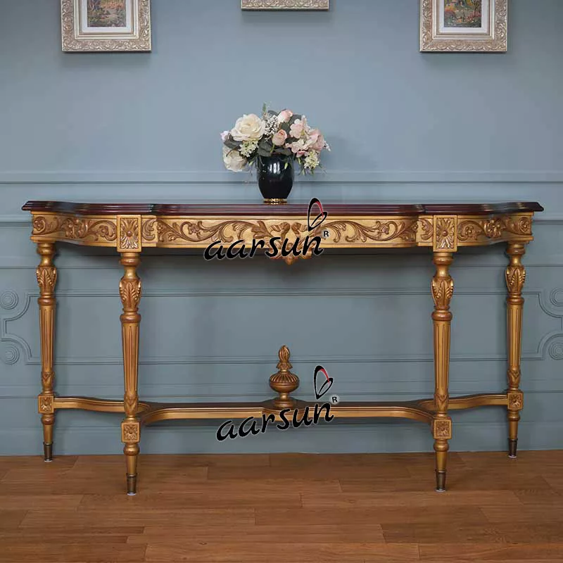 Modern wooden console table for living room