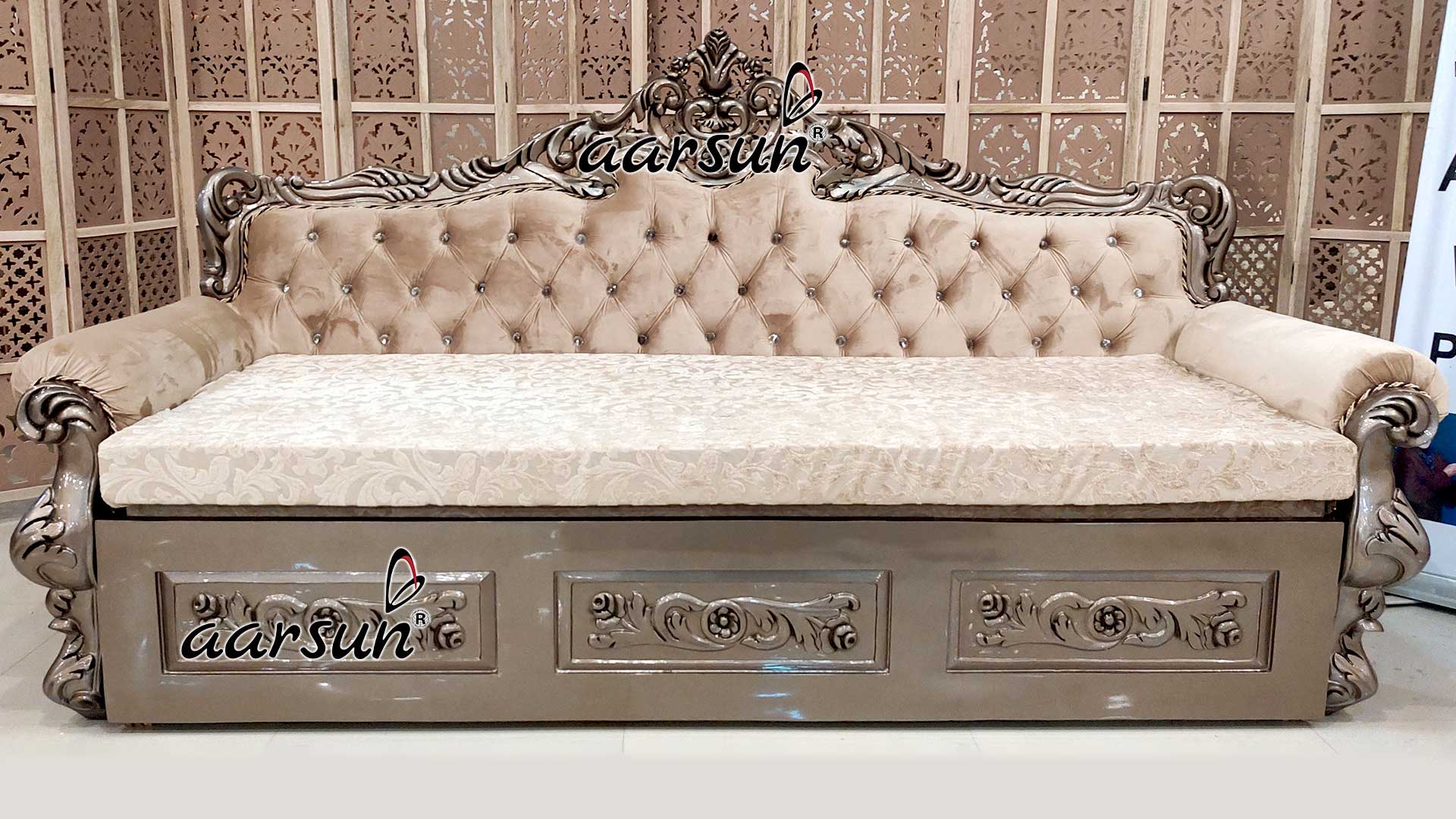 Wooden Sofa Cum Bed in Unique Color & Shine YT-626-A