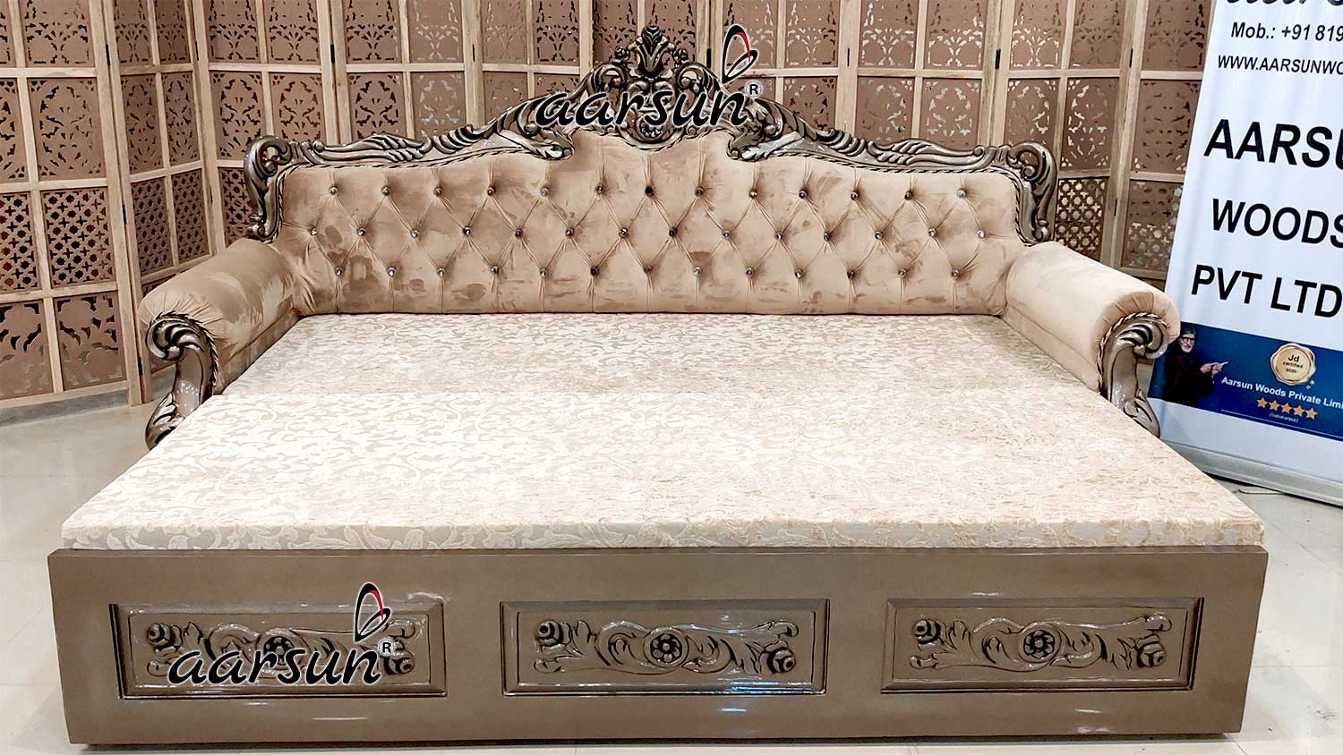 Wooden Sofa Cum Bed in Unique Color & Shine YT-626-C
