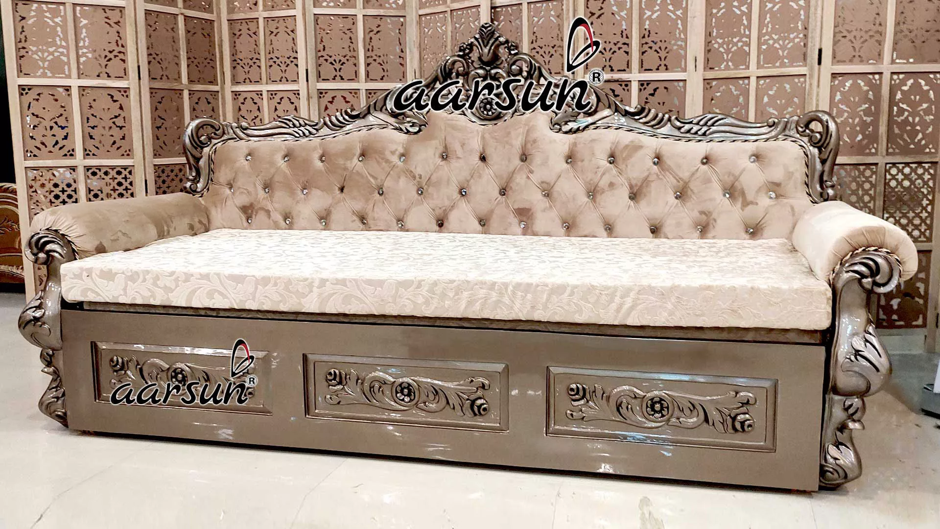 Wooden Sofa Cum Bed in Unique Color & Shine YT-626-F