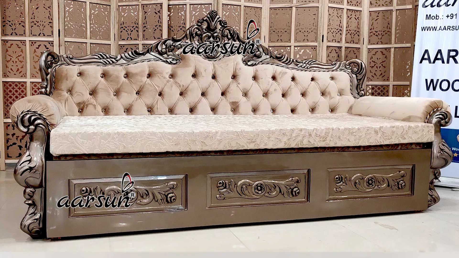 Wooden Sofa Cum Bed in Unique Color & Shine YT-626