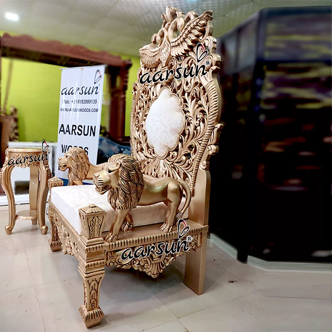 Antique Gold Guruji Chair Singhasan YT-641-A
