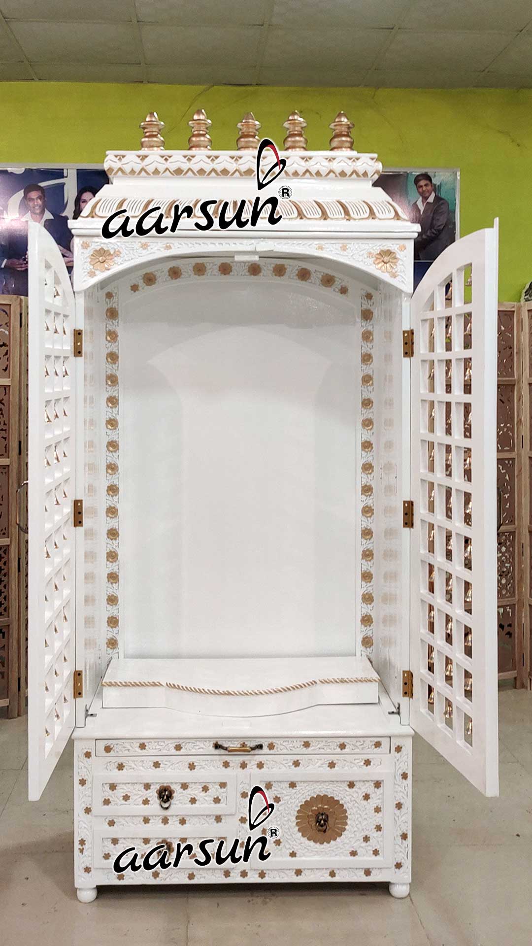 Beautifully Carved White Temple YT-639-C