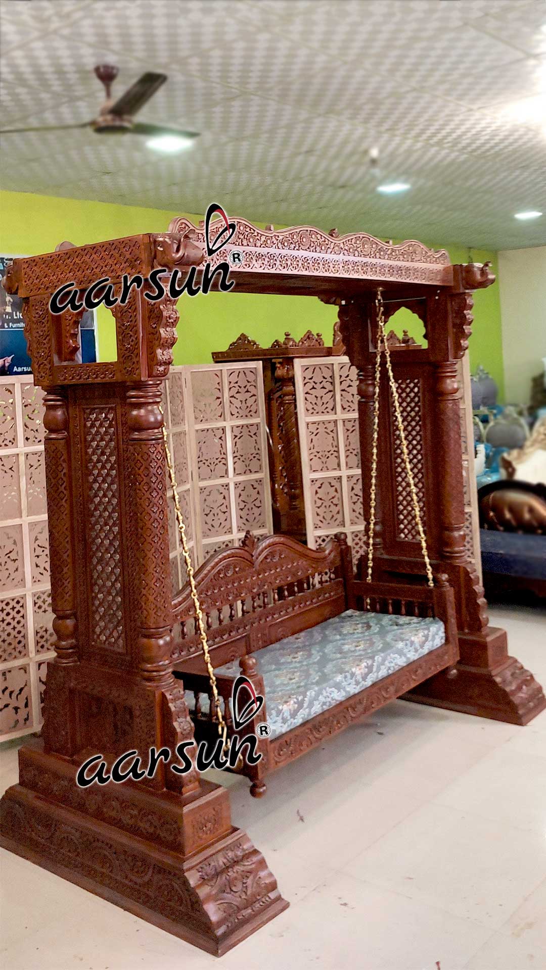 Indoor Carved Kashmiri Swing-C