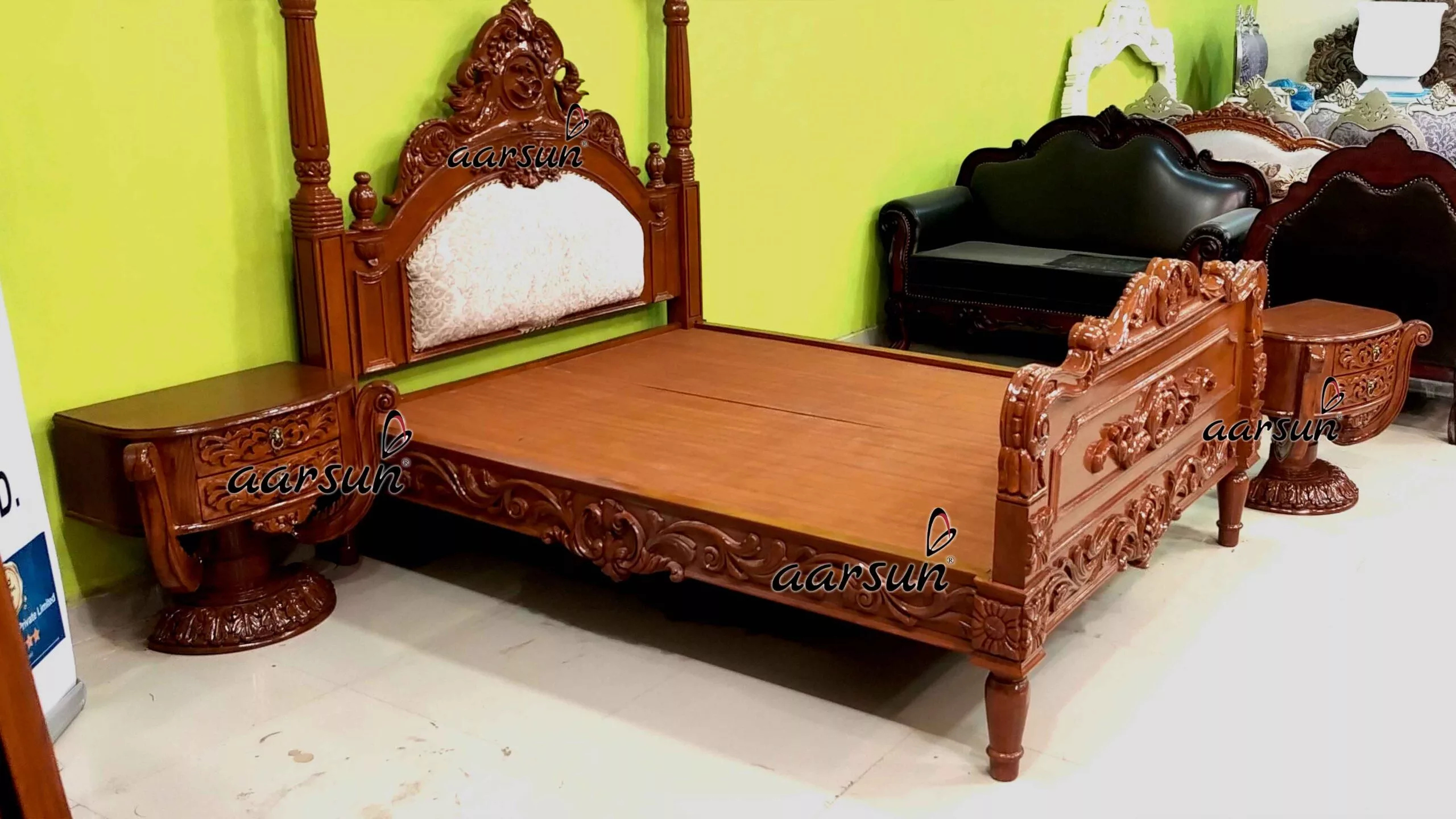 Majestic Canopy Bedroom Set Queen Size - Side View