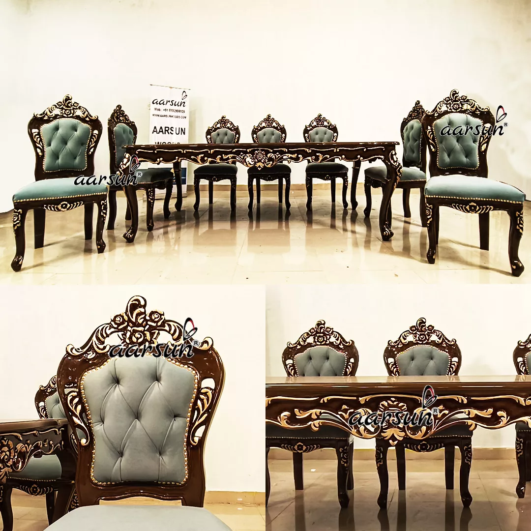 Image for 8 Seater Royal Dining Set in Solid Wood YT-662