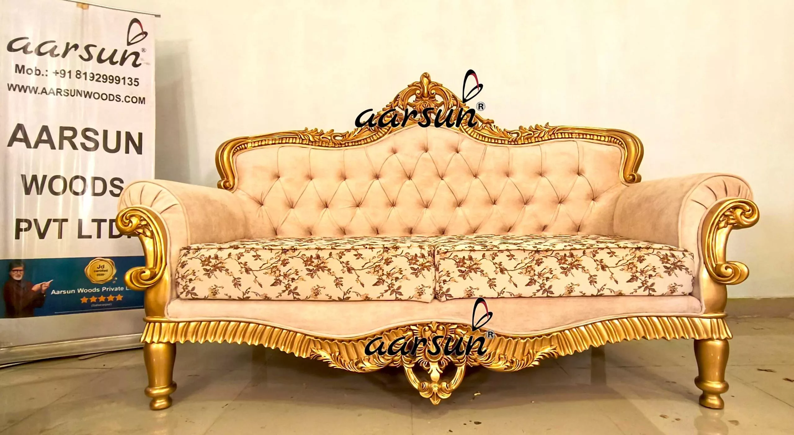 Designer Wood Sofa Set-A