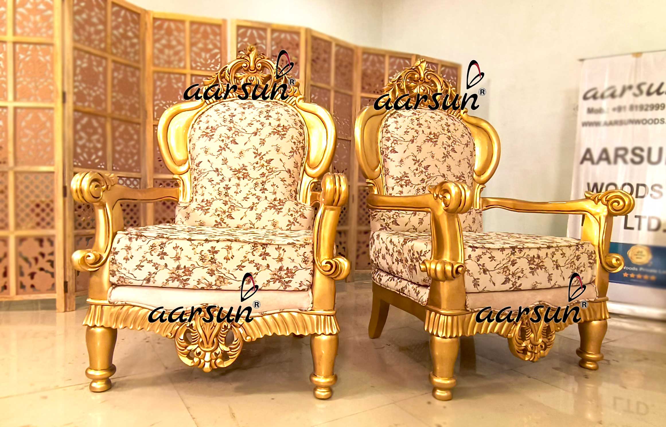 Designer Wood Sofa Set-C