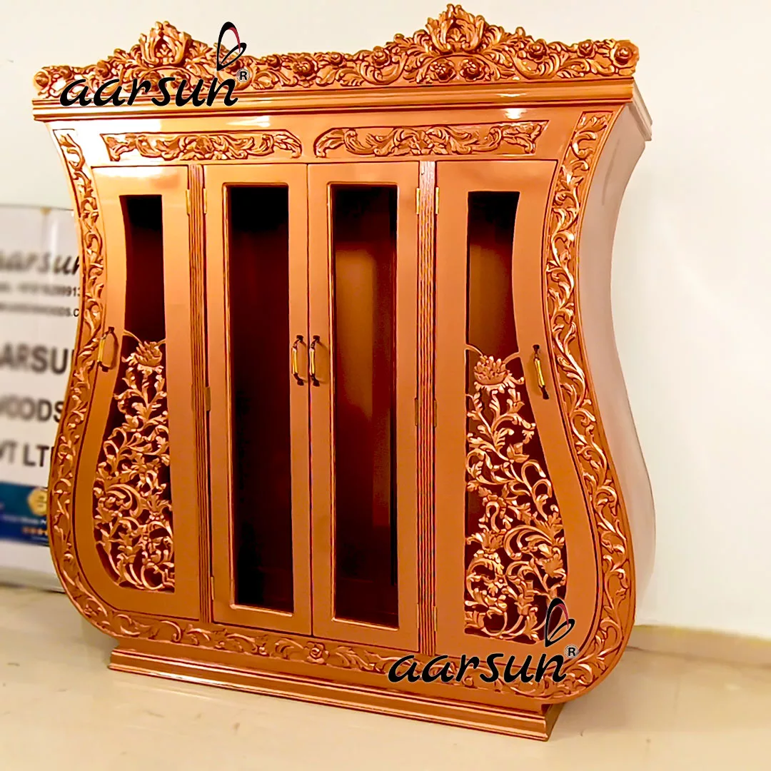Italian Crockery Cabinet in Rose Gold Polish