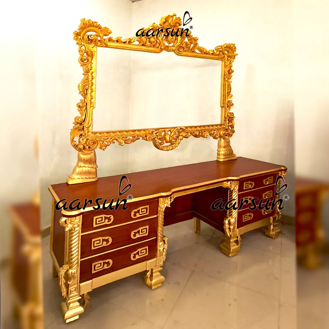 Luxury Dresser With Gold Leafing-B