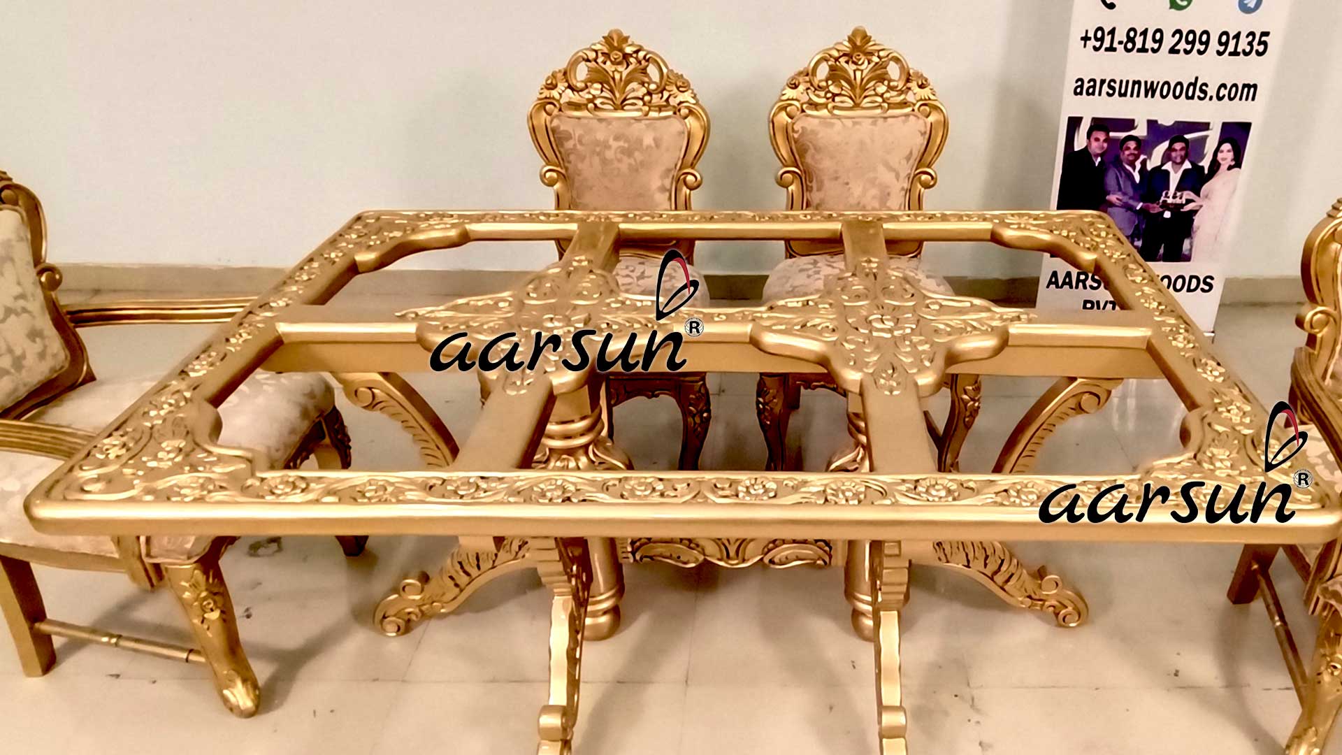 Dining Set in Gold-C