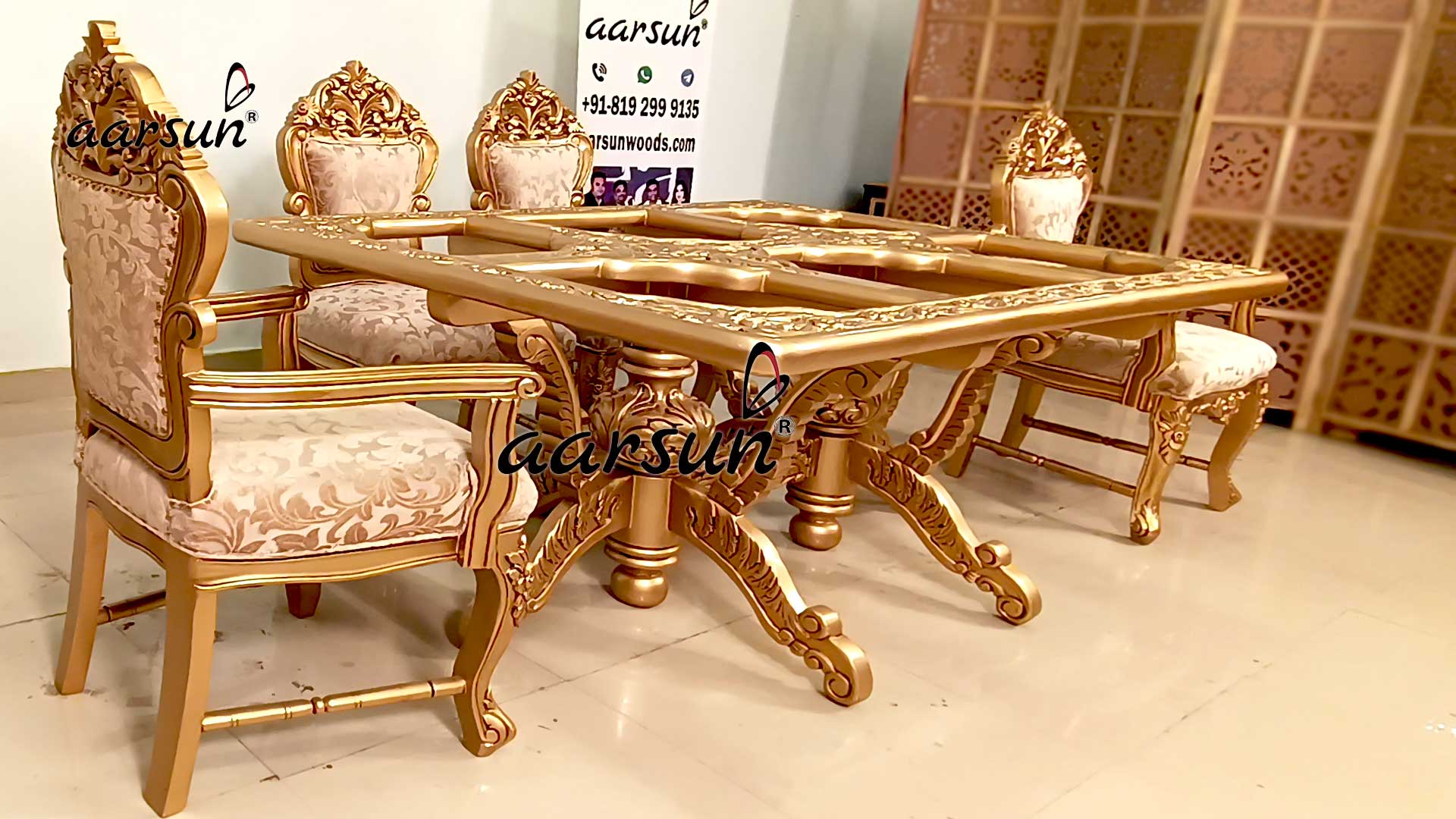 Dining Set in Gold-E
