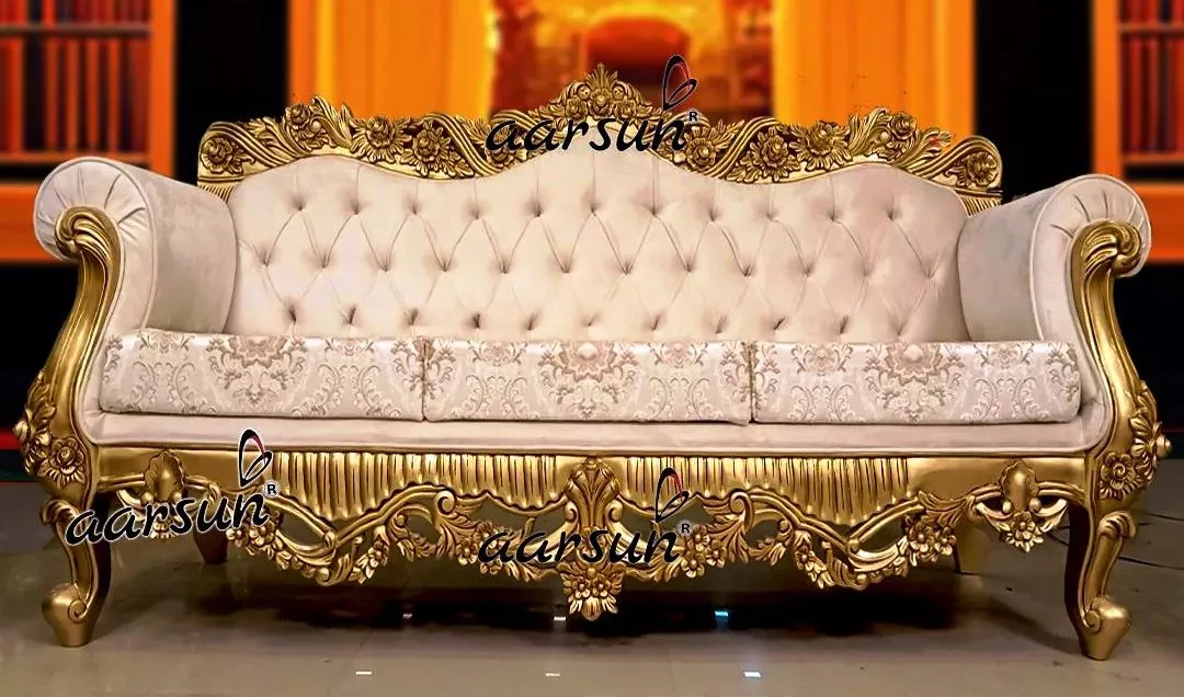 gold finish top designer sofa set