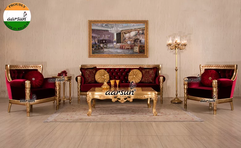 Gold Luxury Sofa Set Gold leaf Furniture design