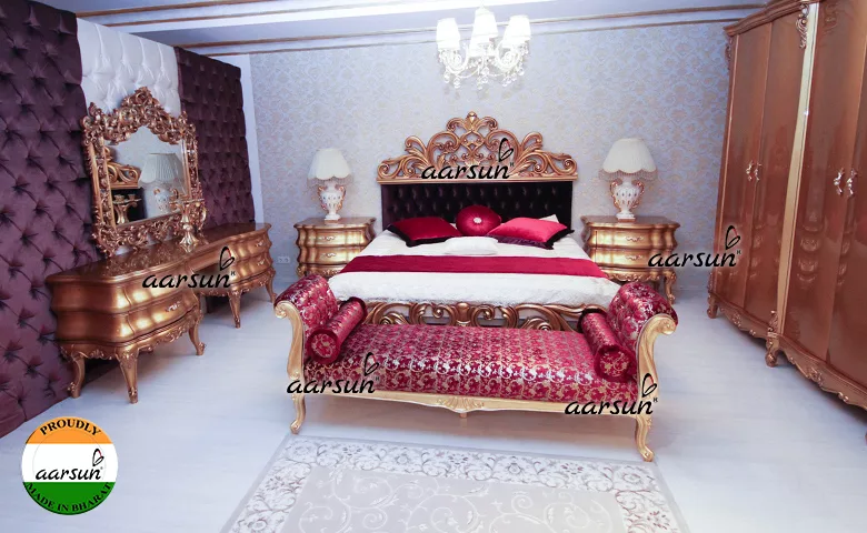 Image for Luxury Bedroom Set in Gold LUXBD-003_1 Aarsun